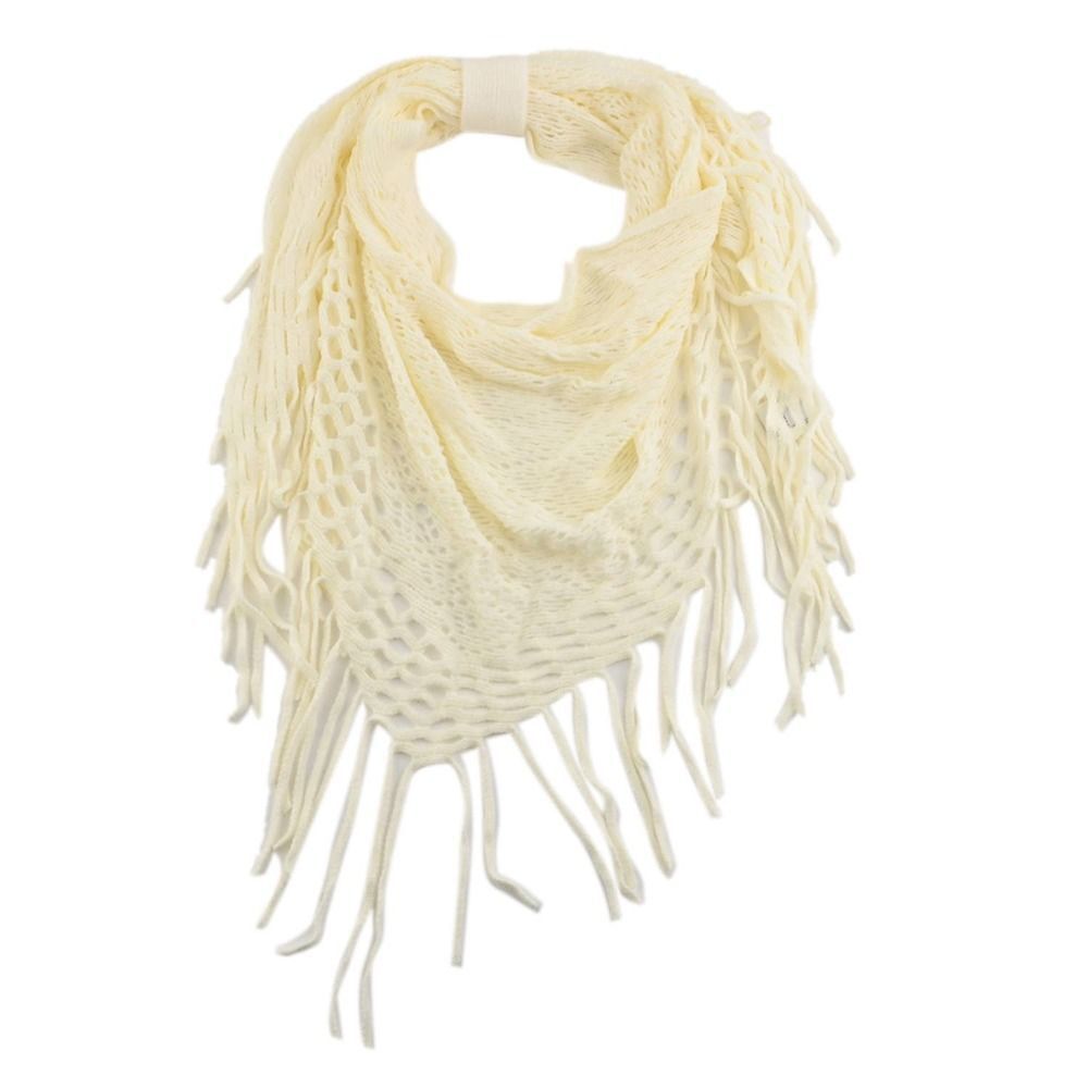 Knit Scarf with Pom Pom Trim and Hanger
